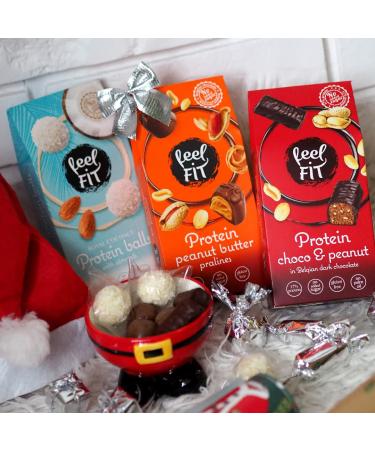 Feel Fit Chocolates with Peanut Butter - Sugar-Free Belgian Milk Chocolate 24-Pack 17% Protein & Gluten-Free Snacks - Buy Online on GoSupps.com