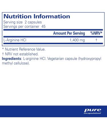 Pure Encapsulations L-Arginine: Hypoallergenic Supplement, 90 Capsules - Buy Online on GoSupps.com