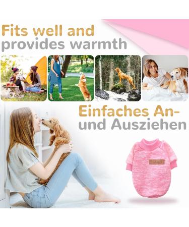 Warm Dog Sweater for Small & Medium Dogs | Classic Pink XS Puppy Clothing | Cozy Pet Attire - Buy Online on GoSupps.com