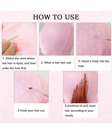 Trendyfave Silicone Highlighting Cap Kit - Reusable Hair Coloring Dye Cap for Salon and Home DIY Hair Highlighting - Pink - Buy Online on GoSupps.com