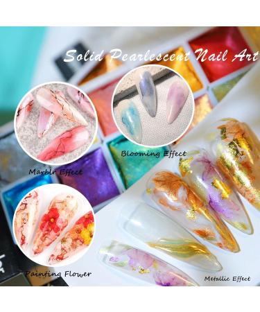 U-Shinein 12 Colors Watercolor Nail Paint Powder - Holographic & Chrome Nail Art Glitter for DIY Manicure - Buy Online on GoSupps.com