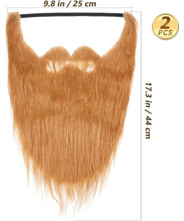 2pcs Halloween Long Hair Fake Beard Orange Christmas Decorations Fake Facial Hair Party Supplies Led - Buy Online on GoSupps.com