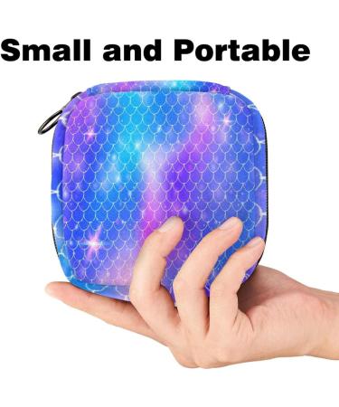 Buy Mermaid-Patterned Menstruation Pad Bag with Zipper - Stylish Tampon & Napkin Storage for Women & Girls - Buy Online on GoSupps.com