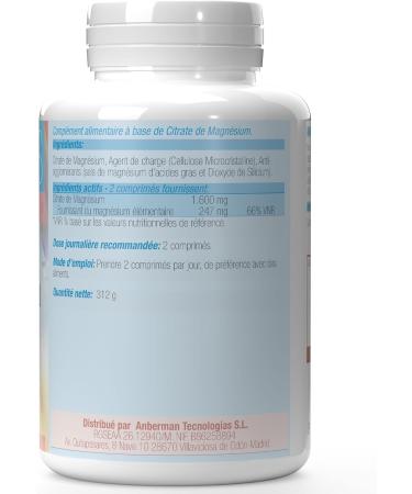 WELLNESS OPTI Magnesium Citrate 1600 mg High Absorption Supplement of 240 tablets for complete well-being daily energy intake and nutritional balance. - Buy Online on GoSupps.com