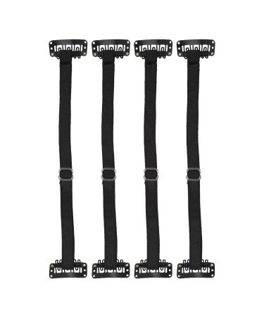 GOTOTOP Face Band Face Lifting Tape Bands 4 Pieces Face Tape Band Face Band with Clips Adjustable Elastic Face Lifting Belt for Chin Face Neck and Eyes (BLACK)