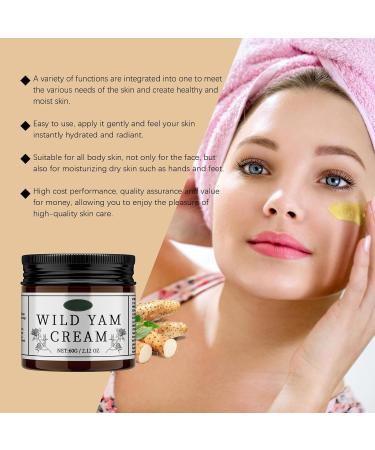 Wild Yam Cream - Organic Yam Cream for Skin Lightening - Anti Wrinkle Face Cream - Hydrating Face Cream for Dry Skin - Anti Aging Face Moisturizer for Women - Soothing Brightening Moisturising 60g - Buy Online on GoSupps.com