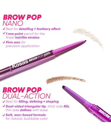 Kosas Brow Pop Nano Ultra-Fine Detailing Pencil - Medium Brown | Precision Eyebrow Pencil for Perfect Shaping | Shop Now - Buy Online on GoSupps.com