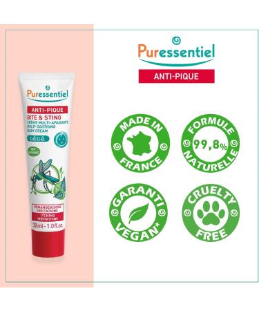 Puressentiel - Anti-sting - Multi-Soothing Baby Cream - Insect and plant bites - Active 100% natural origin - Calms itching and irritation - 30 ml - Buy Online on GoSupps.com