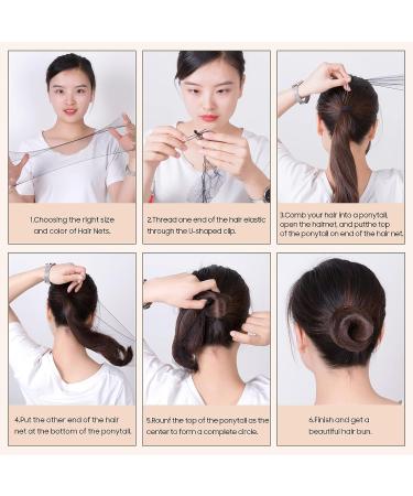 50 Pcs Invisible Hair Nets for Buns - 20 Inches Elastic Edge Mesh Bun Set with Bobby Pins - Hair Donuts for Ballet & Kitchen - Brown - Buy Online on GoSupps.com