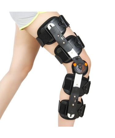 REAQER Hinged Knee ROM Brace Patella Brace Orthosis Knee Orthoses Adjustable Knee Support Leg Support Suitable for Knee Injury Recovery Postoperative Rehabilitation of Arthritis or Fracture