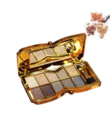 Glitter Eyeshadow Palette Makeup Set 10 Colors Shimmer Eyeshadow Palette Gold Eyeshadow Highly Pigmented Long Lasting Waterproof Sweatproof Professional Nude Eyeshadow Palette Make Up Palettes for Women Warm Natural Neut...