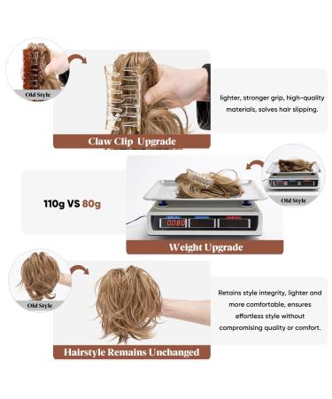Shop CJL HAIR Claw Clip Short Ponytail Extensions - Dirty Blonde Wavy Curly Bun Hairpiece for Effortless Style - Buy Online on GoSupps.com