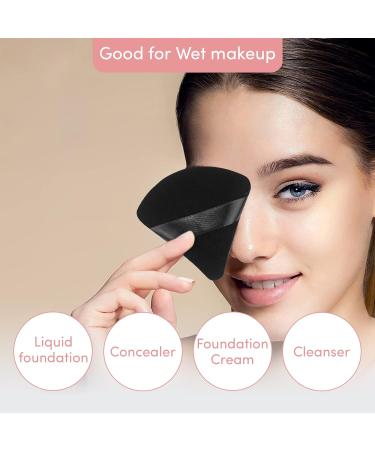 Makeup Powder Puffs Velvet Soft Triangle Powder Puff Pressed Setting Powder Foundation Puffs for body Face Make up Dry Wet Cosmetics Reusable 2 Count Black Puffs - Buy Online on GoSupps.com