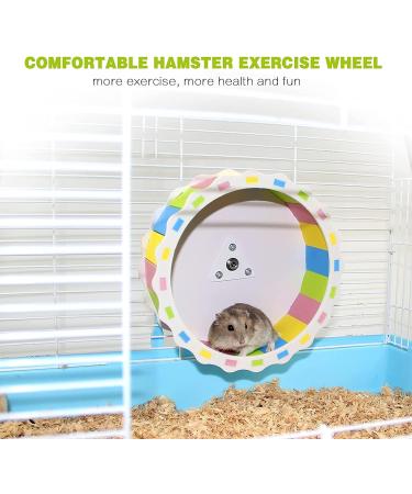Silent Hamster Wheel Toy Wood-imitated Hamster Running Wheel Exercise Wheel Non Slip Spinner Hamster Cage Accessories for Syrian Hamster Gerbils S Size 5.5 Inches Polyester Plastic - Buy Online on GoSupps.com