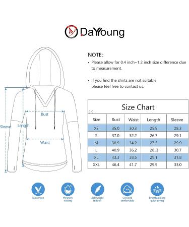 DAYOUNG Women's UPF 50+ UV Sun Protection Long Sleeve Hoody T-Shirt - White, XX-Large - Buy Online on GoSupps.com
