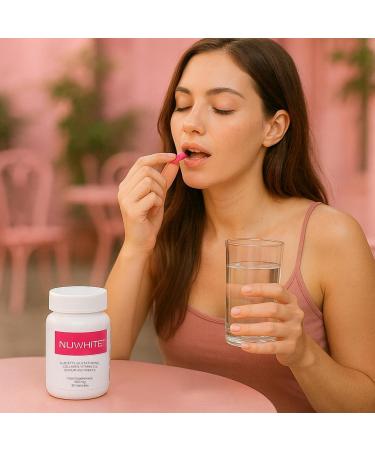 NuWhite Nu White S-Acetyl Glutathione New Improved Formula Skin Whitening 30 Capsules - Buy Online on GoSupps.com