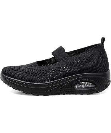 Touchmosees Women Mary Jane Platform Sneakers - Orthopedic Diabetic Walking Shoes - Black/2165, Size 8.5 - Buy Online on GoSupps.com