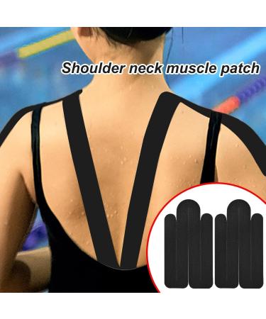 Kinesiology Tape | Breathable Elastic Kinesiology Athletic Tape | Precut Strips for Sensitive Skin Sports Tape for Muscle Relief and Joint Support Black 2 pieces per bag - Buy Online on GoSupps.com