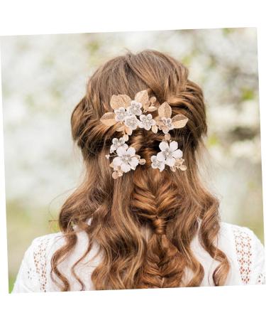 FOYTOKI 1 Set Leaves and Flowers Hair Comb Bridal Hair Accessories Bride Headdress Vintage Hair Accessories Headpiece for Wedding Decoration Womens Headpiece Flower Clips for Hair - Buy Online on GoSupps.com