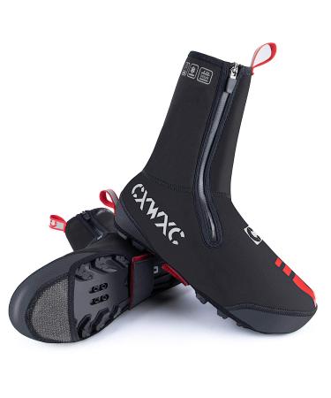 CXWXC Cycling Shoe Covers Neoprene Waterproof,Winter Thermal Warm Full Bicycle Overshoes for Men Women,Road Mountain Bike Booties XX-Large Mtb Shoe Covers