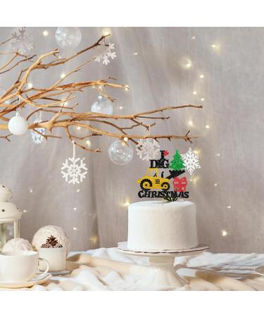 I Dig Christmas Cake Topper Black&Gold Glitter Merry Christmas Cake Topper Christmas Day Cake Decor Baby Shower/Merry Christmas Party Decorations - Buy Online on GoSupps.com