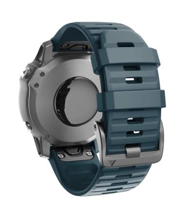 Add silicone bracelet compatible with Fenix 6/Fenix 5/Fenix 6 Pro/Fenix 5 Plus bracelet silicone quick lock with screw buckle replacement bracelet for forerunner 935/945 (stone)