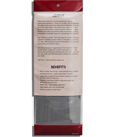 Exfoliating Shower Towel - Quick Drying Nylon Cloth for All Skin Types - Gray Body Scrubber - Buy Online on GoSupps.com