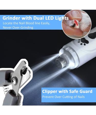 YABIFE Dog Nail Grinder Kit | Super Quiet Electric Pet Nail Trimmers for Dogs & Cats | 3 Speeds & 2 Grinding Wheels | Blue Scissor Design - Buy Online on GoSupps.com