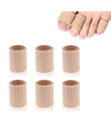 Soft Gel Toe Cushion Tubes Set of 6 - Pain Relief for Corns Blisters Calluses-M Medium Brown