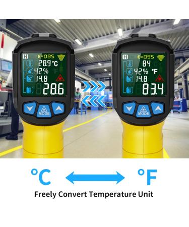 Buy Mestek Infrared Thermometer -50 C to 800 C | Laser IR Pyrometer with K-Probe & LCD Alarm for Kitchen Use - Buy Online on GoSupps.com