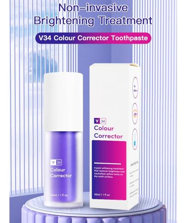 Advanced Whitening Toothpaste - Fights Yellow Stains Freshens Breath Oral Cleaning (1 Unit) Purple One Size One Size Purple - Buy Online on GoSupps.com