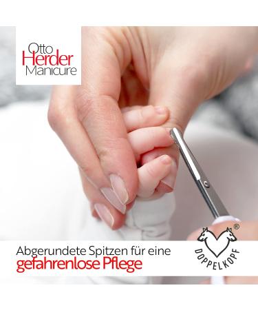 Otto Herder Stainless Steel Baby Nail Scissors - 9cm Round Tips for Safe Nail Care - Buy Online on GoSupps.com