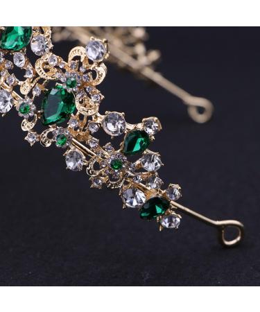 Frcolor Green Rhinestone Tiara Crown for Women - Elegant Wedding Headband & Queen Crown - Buy Online on GoSupps.com