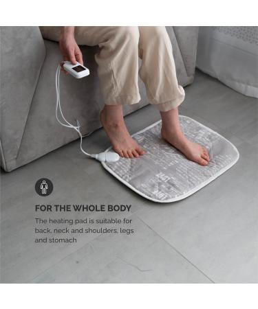 Ecosapiens Gray Electric Heating Cushion 40x50cm | 100% Cotton 3 Heating Modes 60-Minute Timer | Neck & Shoulder Pain Relief Infrared Heating Mat - Buy Online on GoSupps.com