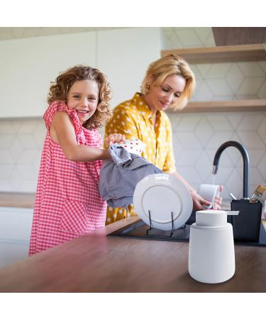 White Lotion Dispenser 12 oz Ceramic Hand Soap Dispenser with Easy-to-Press Large Area Press Pump for Shampoo Bathroom Kitchen Hotel - Buy Online on GoSupps.com