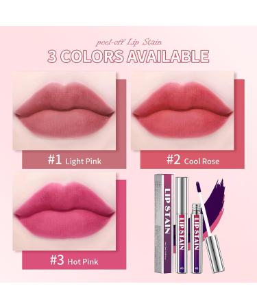 3 Couleurs Crayon a Levre Lip Stain Peel Off Peel Off Lip Stain Crayon L vres Tattoo Imperm able Longue Dur e et Pigment Peel Off Lip Tint Stain Rose - Buy Online on GoSupps.com