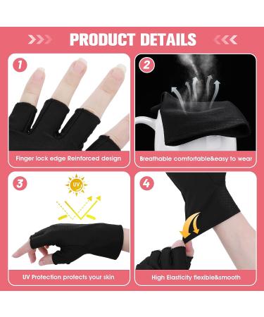WLLHYF Anti UV Gel Nail Lamp Gloves - Professional Fingerless Protection for Nail Art DIY - Moisturizing Skin Care - 1 Pair - Buy Online on GoSupps.com