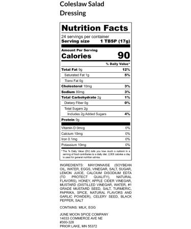 Premium Coleslaw Salad Dressing - Crafted with Farm Fresh Ingredients for Premium Flavor - Buy Online on GoSupps.com