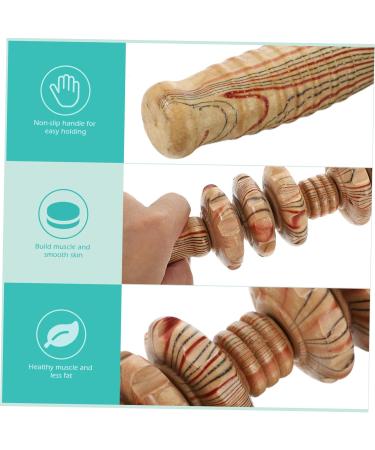 Minkissy Wooden Massager with 6 Wheels - Versatile Back Neck & Shoulder Tool for Muscle Relief | Premium Wooden Roller for Home Therapy - Buy Online on GoSupps.com