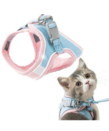 Geeric cat dishes cat dishes breakout cats with a leash adjustable dishes for small cats escape proof cat harness set with reflective stripes m pink blue