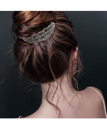 Vintage Bronze Hair Clips for Women - 5-Piece Set | French Metal Hairpins for Valentine's Day - Roses Hearts & Flowers - Buy Online on GoSupps.com