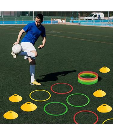 TNZMART Speed Agility Rings Set with 10 Cones - Multicolor Soccer Training Rings - 12 Piece Pack - Buy Online on GoSupps.com