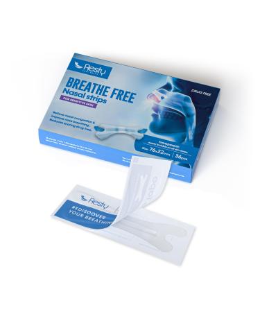 Resty nasal strips for improved nasal breathing (36 pieces transparent) - anti -snoring -nose plaster Pots for opening the nasal passages - nasal strips for sleep sports and everyday life - nasal plaster 36 pieces nasal stripes