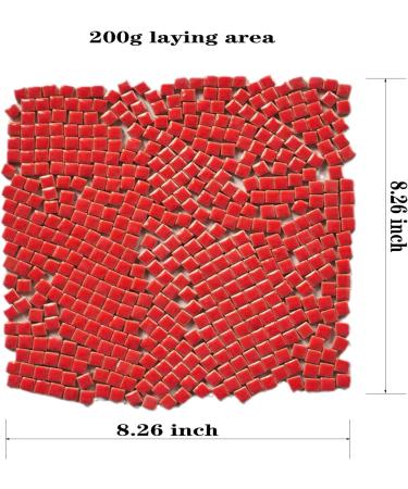 PINUO&KE 200g Square Ceramic Mosaic Tiles for Crafts - Colorful Stained Glass Pieces - Red - Buy Online on GoSupps.com