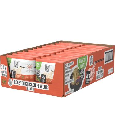 CHEF WOO ROASTED CHICKEN PILLOW FLAT PACK (PACK OF 24) | Made with Organic Ramen Noodles | Plant Based Protein | Certified Vegetarian Vegan Kosher Halal | Made with better for you ingredients| Amazing flavour - Buy Online on GoSupps.com
