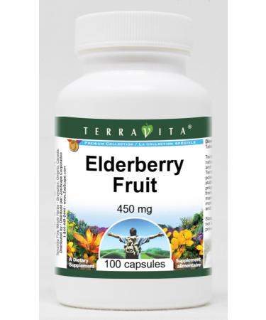 Elderberry Fruit - 450 mg (100 Capsules ZIN: 520027) - 3 Pack