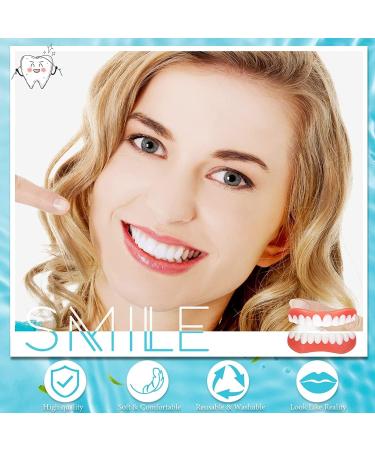 Shop Gimly 2 Pairs of False Teeth Veneers - Natural Dental Repair for Upper & Lower Jaw | White Dentures for Men & Women - Buy Online on GoSupps.com