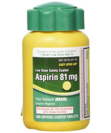 Life Extension Aspirin Low Dose Safety Coated 81 mg 300 Enteric Coated Tablets