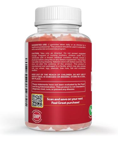 Feel Great Vitamins Apple Cider Vinegar Gummies ACV with The Mother for Digestive Support & Daily Wellness Vegan, Non-GMO, 60 Gummies Apple Cider Gummies - Buy Online on GoSupps.com