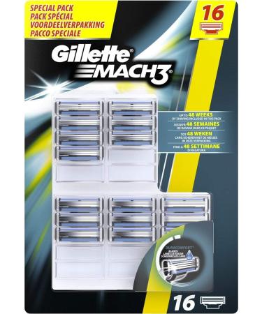 Buy Gillette Mach3 Razor Blades - 16 Pack for a Close Shave | International Shipping Available - Buy Online on GoSupps.com